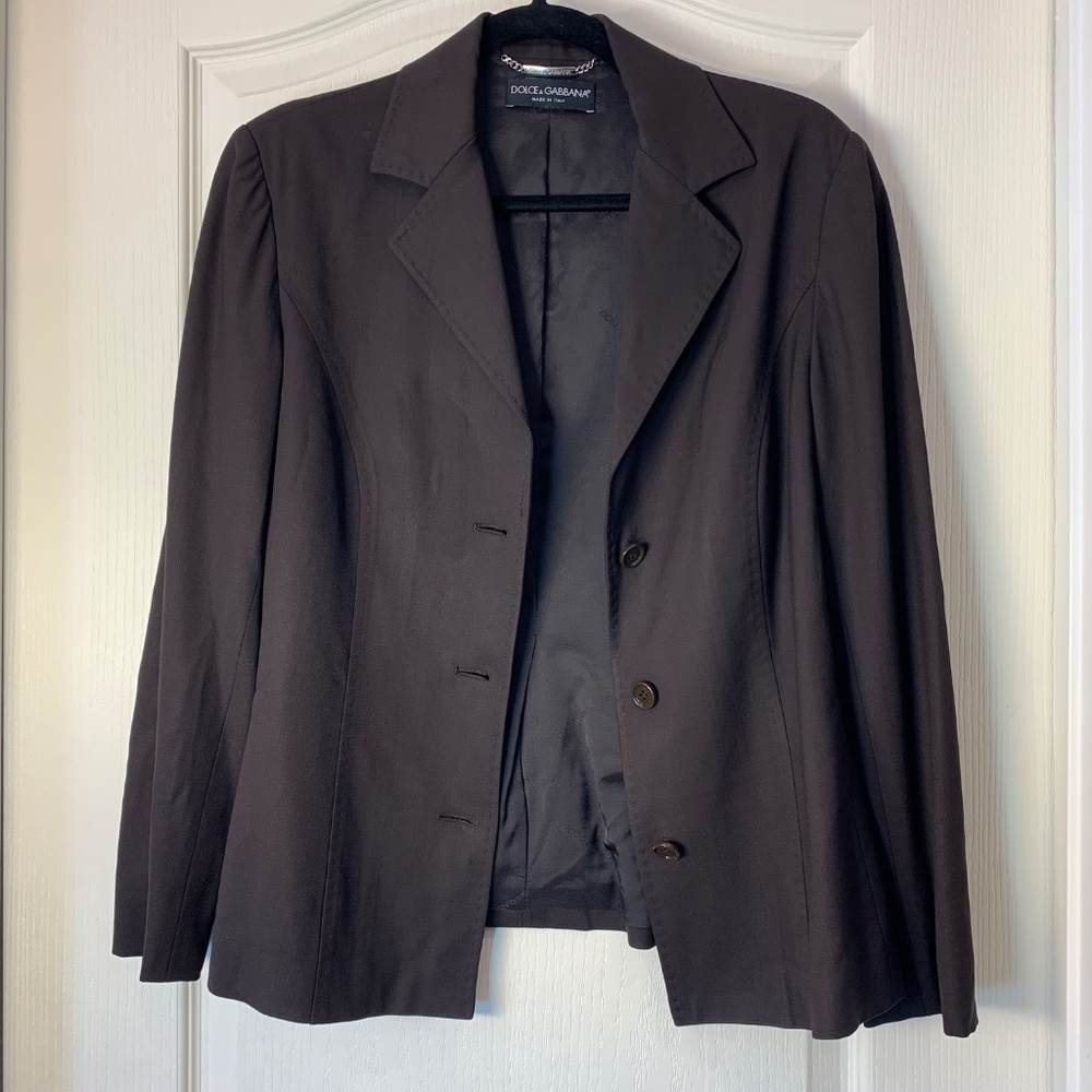 Dolce & Gabbana Vintage Brown Wool Blend Blazer – Made in Italy – EU 46